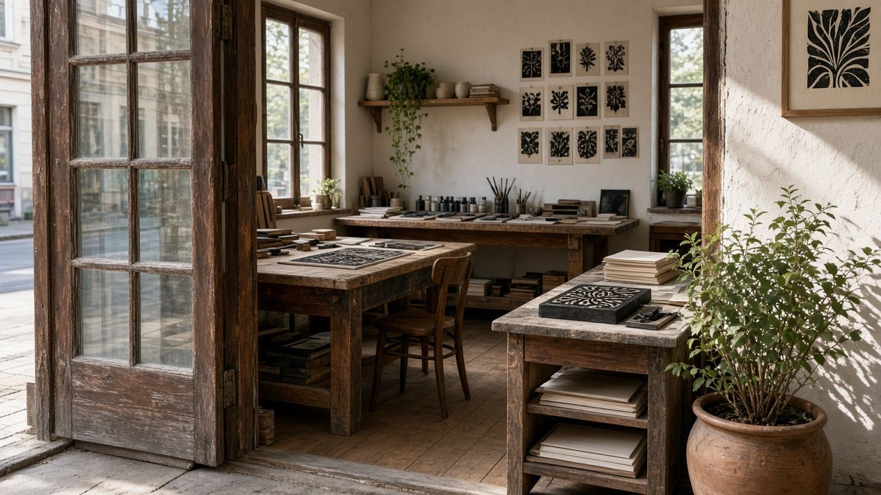 Printmaking / linocut studio story image
